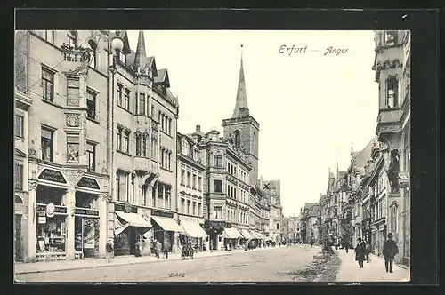 AK Erfurt, Anger mit Geschäften und Kirche