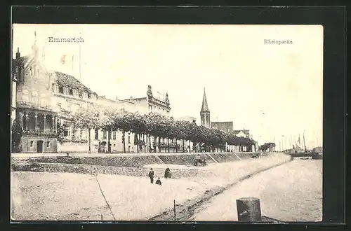 AK Emmerich a. Rhein, Blick auf die Flusspromenade