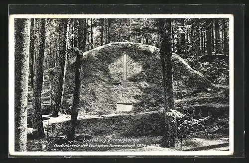 AK Wunsiedel, Blick auf den Gedenkstein der Deutschen Turnerschaft auf Luisenburg