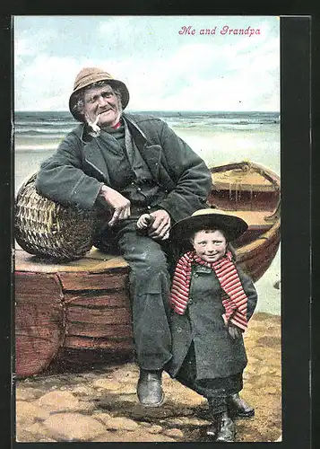 AK Me and Grandpa, Fischer mit seinem Enkel am Boot, Fischerei