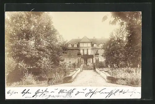 Foto-AK Engershausen, Schloss-Gut 1902