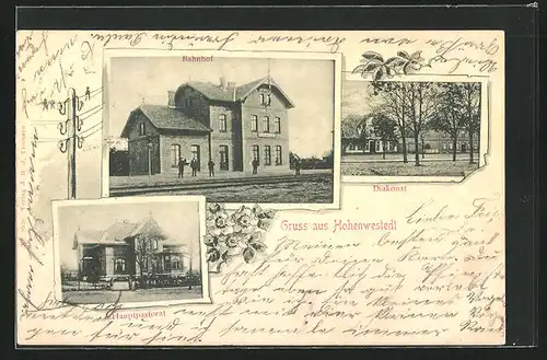 AK Hohenwestedt, Diakonat, Bahnhof, Hauptpastorat