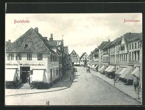 AK Buxtehude, Breitestrasse mit Geschäften