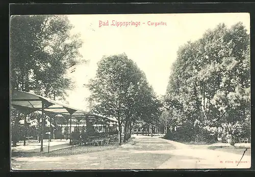 AK Bad Lippspringe, Blick auf den Curgarten