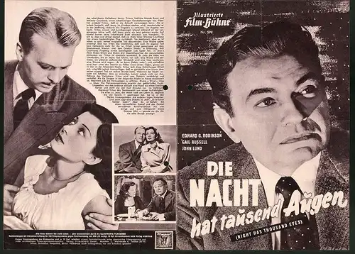 Filmprogramm IFB Nr. 599, Die Nacht hat tausend Augen, Edward G. Robinson, Gail Russel, John Lund, Regie John Farrow