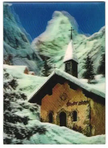 3D-AK Kirche in den Alpen