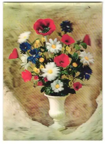 3D-AK Blumenstrauss in der Vase