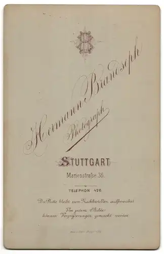 Fotografie H. Brandseph, Stuttgart, Marienstrasse 36, Portrait junges Paar in zeitgenössischer Kleidung