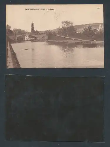 AK Saint-Aubin-sur-Yonne, Le Canal, mit Negativ-AK