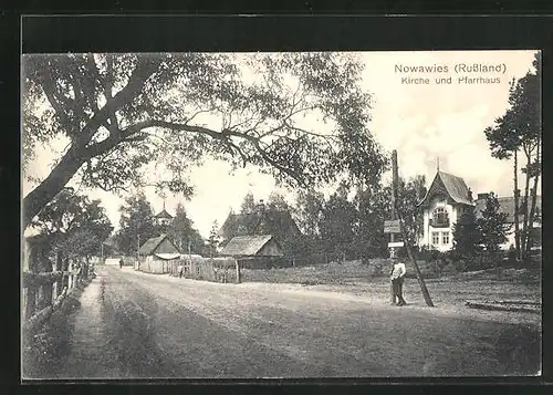 AK Nowawies, Kirche mit Pfarrhaus