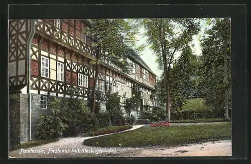 AK Paulinzelle, Gasthaus Forsthaus, Altes Klostergebäude