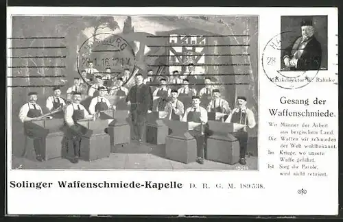 AK Solingen, Waffenschmiede-Kapelle, Gesang der Waffenschmiede, Gruppenportrait