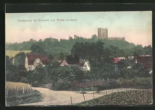 AK Harkerode / Einetale, Totale mit Ruine Arnstein