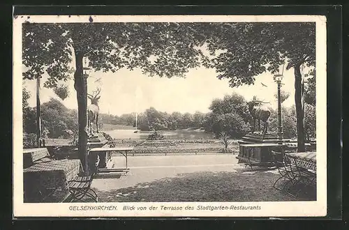 AK Gelsenkirchen, Blick von der Terrasse des Stadtgarten-Restaurant