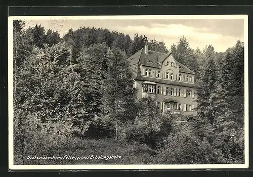 AK Rathen /Sächs. Schweiz, Blick auf das Diakonissenheim Felsengrund