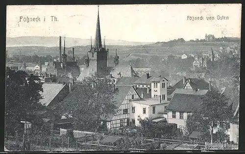 AK Pössneck i. Thür., Die Stadt vom Osten aus gesehen