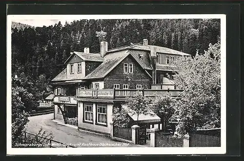 AK Schwarzburg i. Thür. Wald, Rast- und Gasthaus Sächsischer Hof