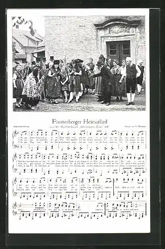 AK Finsterbergen i. Thür. Wald, Liedkarte vom Finsterberger Heimatlied