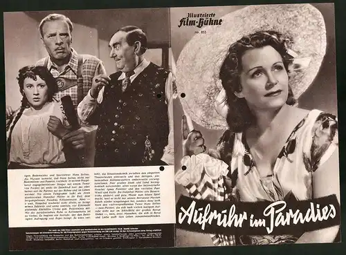 Filmprogramm IFB Nr. 853, Aufruhr im Paradies, Olga Tschechowa, Viktor Staal, Trude Haefelin, Regie Joe Stöckel