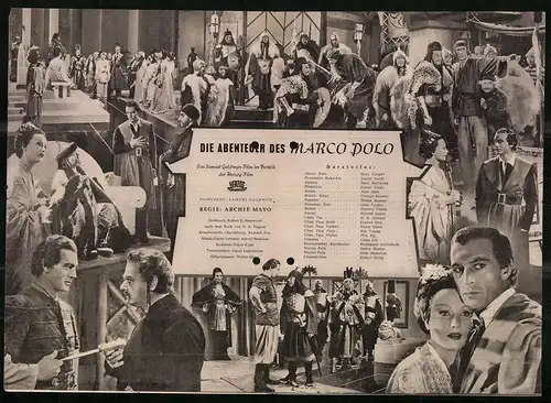 Filmprogramm IFB Nr. 834, Die Abenteuer des Marco Polo, Gary Cooper, Sigrid Gurie, Basil Rathbone, Regie Archie Mayo