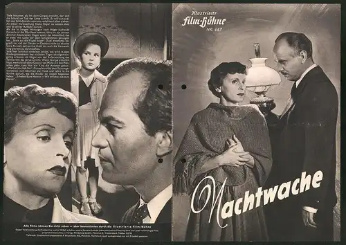 Filmprogramm IFB Nr. 447, Nachtwache, Luise Ullrich, Hans Nielsen, René Deltgen, Regie Dr. Harald Braun