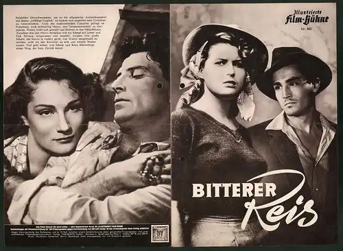 Filmprogramm IFB Nr. 860, Bitterer Reis, Silvana Mangano, Vittorio Gassmann, Regie Giuseppe de Santis