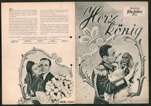 Filmprogramm IFB Nr. 230, Herz König, Hans Nielsen, Lisa Lesco, Sonja Ziemann, Regie Helmut Weiss