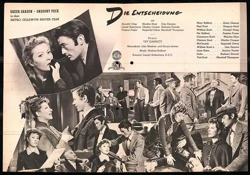 Filmprogramm IFB Nr. 207, Die Entscheidung, Greer Garson, Gregory Peck, Donald Crisp, Regie Tay Garnett