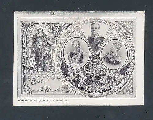 Mechanische-AK Kaiser Wilhelm I. mit seiner Gemahlin und den verschiedenen Kindern