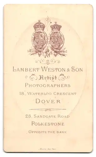 Fotografie Lambert Weston & Son, Dover, 23 Sandgate Road, Portrait Herr mit Halbglatze & Vollbart