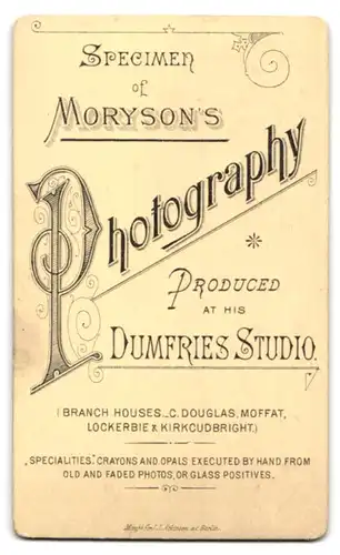 Fotografie Moryson's, Dumfries, Portrait junger Herr mit gepflegtem Vollbart