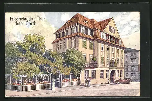 Künstler-AK Friedrichroda i. Thür., Hotel Gerth