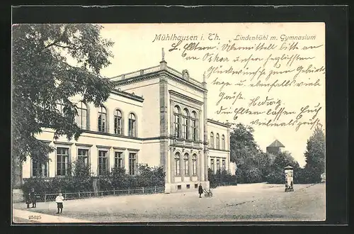 AK Mühlhausen i. Th., Lindenbühl mit Gymnasium