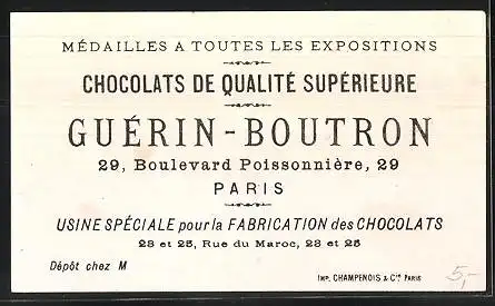 Sammelbild Chocolat Guérin-Boutron, Le Phaeton, Pferdekutsche mit Liebespaar