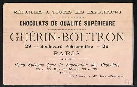 Sammelbild Chocolat Guérin-Boutron, Dix de Coeur, Bonté, Herz-Karte, zwei Mädchen beobachten Hennen und Küken