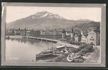 Sammelbild Chocolat F. L. Cailler, Luzern, Stadtpanorama