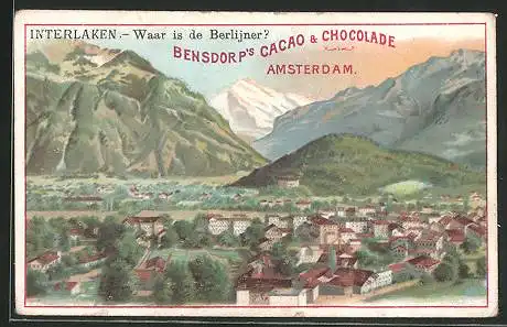 Sammelbild Bensdorp' Cacao & Chocolade, Interlaken, Panorama mit Gebirgswand