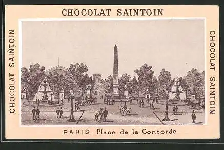 Sammelbild Chocolat Saintoin, Paris, Place de la Concorde