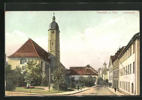 AK Neustadt / Orla, Blick auf den Schlossplatz