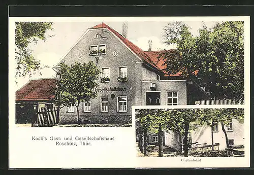 AK Roschütz i. Thür., Kochs Gesellschafts- und Gasthaus