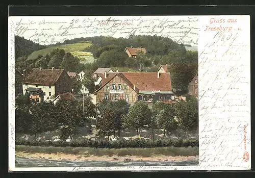 AK Treseburg i. Harz, Blick auf das Hotel Bodethal