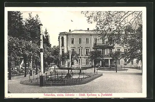 AK Schandau / Sächs. Schweiz, Städt. Kurhaus und Parkhotel