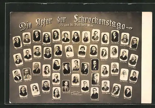 AK Wien, Die Opfer der Schreckenstage 1927, Portraits