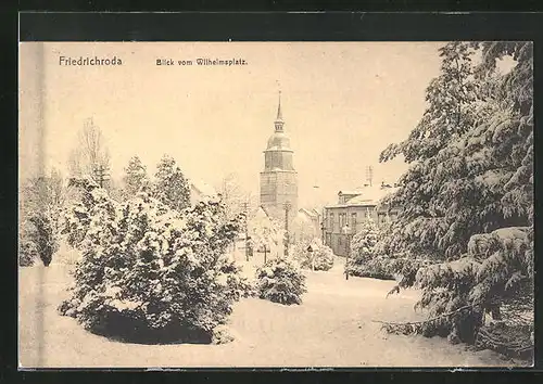 AK Friedrichroda, Blick vom Wilhelmsplatz im Winter