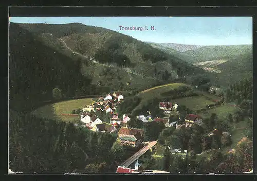 AK Treseburg i. H., Teilansicht mit Brücke