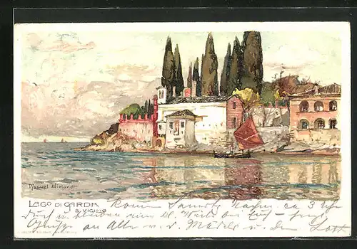 Künstler-AK Manuel Wielandt: Lago di Garda, S. Vigilio