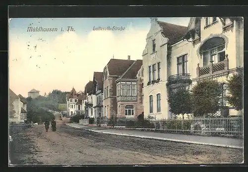 AK Mühlhausen / Thüringen, Lutterothstrasse mit Gebäudeansicht