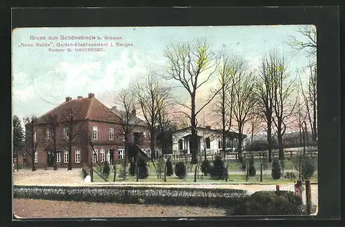 AK Schönebeck b. Bremen, Gasthaus Neue Weide von H. Grothusen