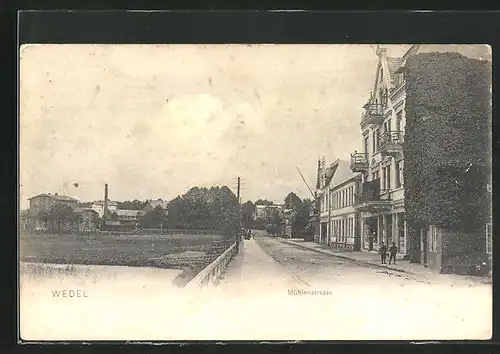 AK Wedel, Blick in die Mühlenstrasse