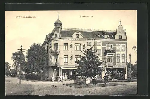 AK Wedel-Schulau, Schillerhaus mit Geschäften